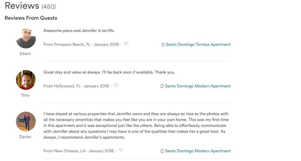 Great Airbnb reviews